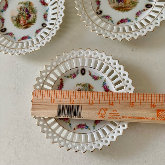 Vintage German Porcelain Reticulated Trinket Dishes - Picture 2 of 15